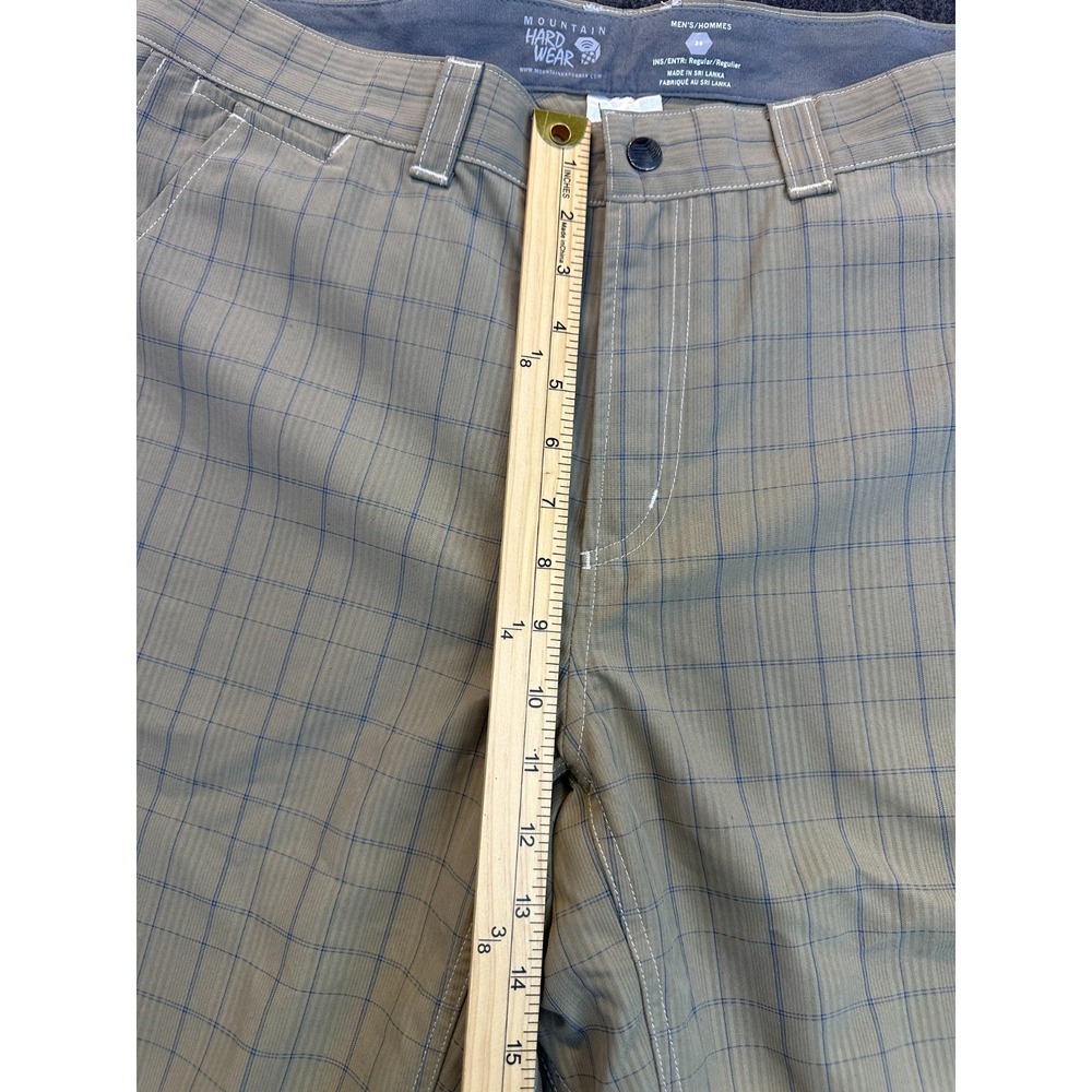 Mountain Hardwear Plaid Grid 13.5" Long Inseam Chino Shorts Beige Men's Size 36 - Picture 7 of 15